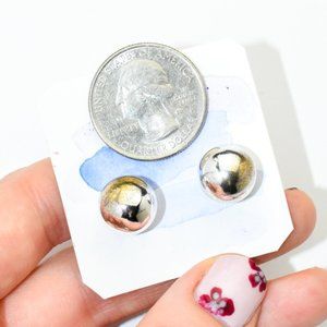 Oversized Sterling Silver Plated Sphere Studs